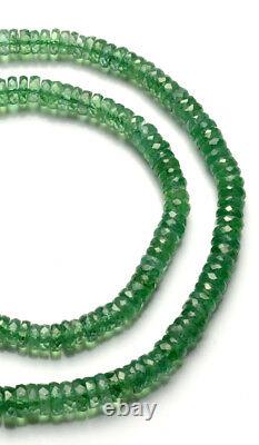 Natural Gem Rare Mint Green Color Kyanite Faceted Heishi Beads Necklace 16 Inch