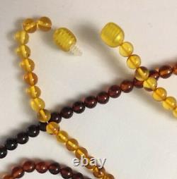 Natural Genuine Baltic Amber Beads Necklace 60 LONG pr 30 Double Strand Rare
