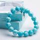 Natural Larimar Blue Dominica Stretch Round Beads Rare Women Bracelet 11mm Aaaa