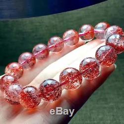 Natural Lepidocrocite Quartz Red Super Seven Beads Rare Bracelet 13mm AAAA