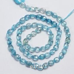 Natural Rare Blue Zircon Faceted Oval Nuggets Beads 13 Strand