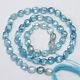 Natural Rare Blue Zircon Faceted Oval Nuggets Beads 14.2 Strand
