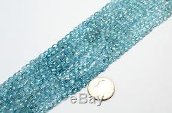 Natural Rare Blue Zircon Faceted Oval Nuggets Beads 14.5 Strand