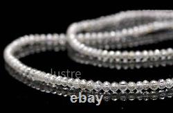 Natural Rare Snow White Diamond Faceted Rondelle Bead jewelry