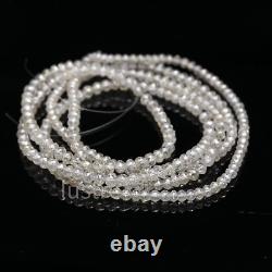 Natural Rare Snow White Diamond Faceted Rondelle Bead jewelry