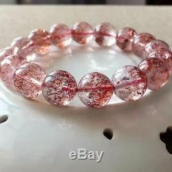Natural Red Super Seven Lepidocrocite Quartz Beads Rare Bracelet 13mm AAAA