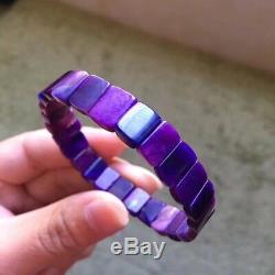 Natural Sugilite Royal Purple Gemstone Rectangle Bead Rare Bracelet 10.2mm AAAAA