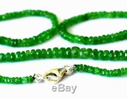 Natural Very Fine Rare Tsavorite Garnet Beads Rondelle Necklace 18 #d11041