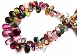 Natural Very Rare Super Quality Gem Bicolor Tourmaline Pear Beads Briolettes 7