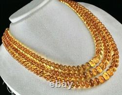 Natural Yellow Citrine Beads Round 3 L 935 Carats Top Gemstone Rare Necklace
