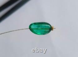 Natural Zambian Emerald Top Rare Tumble Drilled nugget Bead Finest 4 CTS