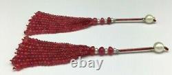 Natural dyed Ruby Spinel rondelle shape loose beads Rare tassels for earring