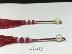 Natural dyed Ruby Spinel rondelle shape loose beads Rare tassels for earring