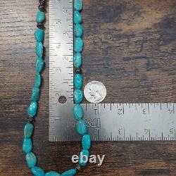 Navajo Bench Bead Rare NACOZARI TURQUOISE Nugget Necklace Vintage Old
