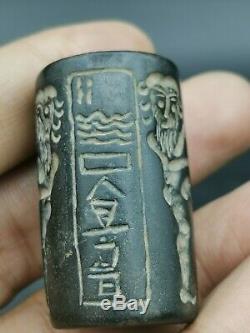 Near Eastern, sasanian, amyzing, rare, stone inscriptions, cylinderseal bead