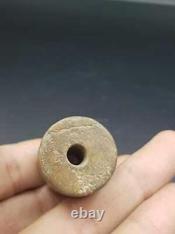 Near Eastern very old rare lion hunting inscription stone cylinderseal bead