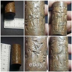 Neareastern sasanian mytholigical very old rare cylinderseal bead
