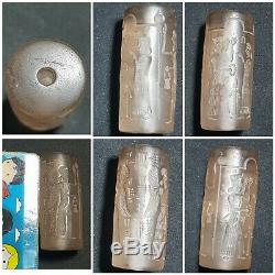 Neareastern the most rare persia old crystal stone cylinderseal bead