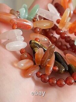 Necklace DTR Jay king Sterling Silver 925 Carnelian Collar Statement Rare Beaded