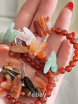 Necklace DTR Jay king Sterling Silver 925 Carnelian Collar Statement Rare Beaded