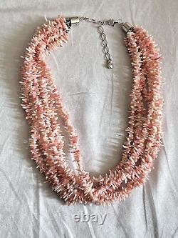 Necklace DTR Jay king Sterling Silver 925 Pink Coral Multi Collar Statement Rare