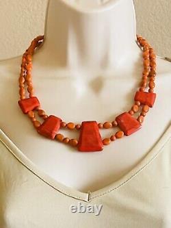 Necklace DTR Jay king Sterling Silver 925 Red Coral Beaded Collar Statement Rare