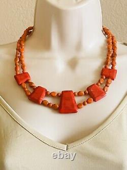 Necklace DTR Jay king Sterling Silver 925 Red Coral Beaded Collar Statement Rare