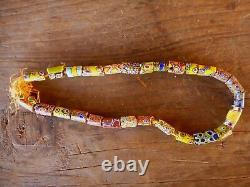 Necklace Rare Vintage Millefiori African Trade Beads 1970's Groovy Handmade