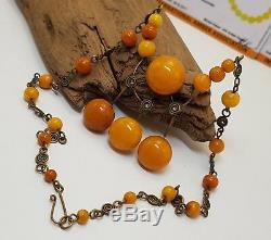 Necklace Stone Amber Natural Baltic Rare Vintage 12,9g Rare Special Old F-107
