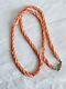 Necklace Vtg Mediterranean Pink Coral Natural Collar Braided Beaded Beads Rare