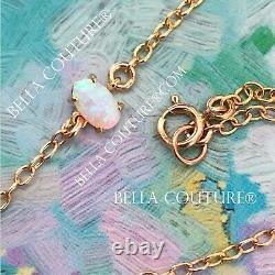 New Fine Rare Victorian Aaa Opal 18k Yellow Gold Chain Bracelet Charm Pendant