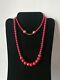 Old Antique Rare Natural Red Coral Stone Beads Necklace Women Pendant