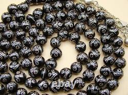 Old Real Antique Rare Black Coral Yusr Subha Necklace Rosary Prayer Beads 50 Gr
