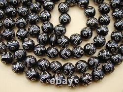 Old Real Antique Rare Black Coral Yusr Subha Necklace Rosary Prayer Beads 50 Gr