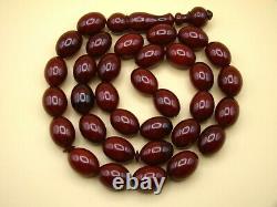 Old Real Antique Rare German Bakelite Amber Necklace Rosary Prayer Beads 124 Gr