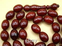 Old Real Antique Rare German Bakelite Amber Necklace Rosary Prayer Beads 124 Gr