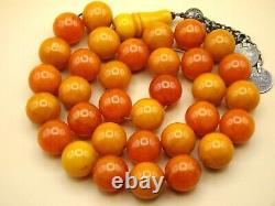 Old Real Antique Rare German Bakelite Amber Necklace Rosary Prayer Beads 186 Gr
