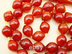 Old Real Antique Rare German Bakelite Amber Necklace Rosary Prayer Beads 29 Gr