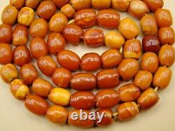 Old Real Antique Rare Natural Amber Necklace / Rosary / Prayer Beads / 13 Grams