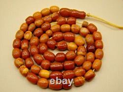 Old Real Antique Rare Natural Amber Necklace / Rosary / Prayer Beads / 13 Grams