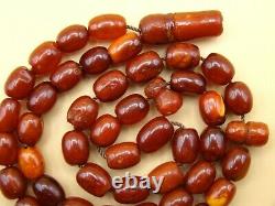 Old Real Antique Rare Natural Amber Necklace / Rosary / Prayer Beads / 18 Grams