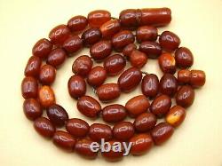 Old Real Antique Rare Natural Amber Necklace / Rosary / Prayer Beads / 18 Grams