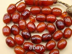 Old Real Antique Rare Natural Amber Necklace / Rosary / Prayer Beads / 19 Grams