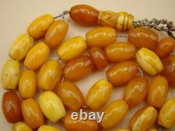Old Real Antique Rare Natural Amber Necklace / Rosary / Prayer Beads / 24 Grams