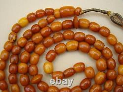 Old Real Antique Rare Natural Amber Necklace / Rosary / Prayer Beads / 25 Grams