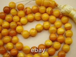 Old Real Antique Rare Natural Amber Necklace / Rosary / Prayer Beads / 26 Grams