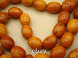 Old Real Antique Rare Natural Amber Necklace / Rosary / Prayer Beads / 69 Grams