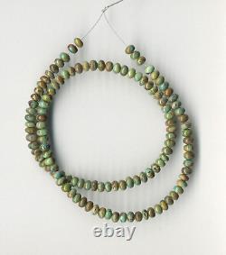 Old Stock Rare Mcguinness Mcginnis Turquoise 6mm Rondelle Beads 18 686e