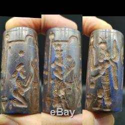 Old Wonderfull historical sassan cylinderseal rare lapiz cylinderseal bead # 38
