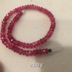 One 6 3/4 Strand Fine and Rare Raspberry Red Spinel Gemstone Beads 3.8-4.1mm
